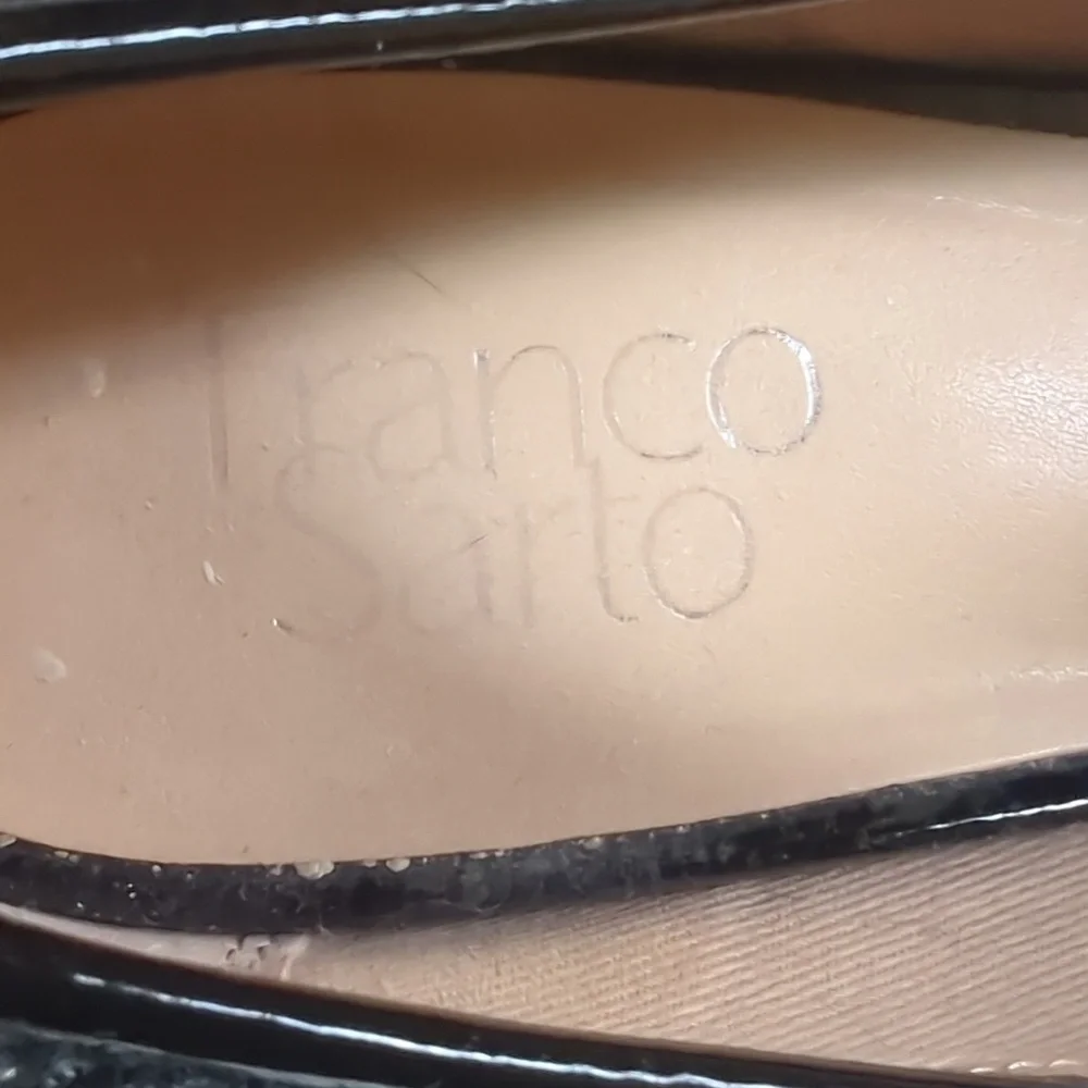 Franco Sarto, Grenoble, black and white Tweed heeled loafer. Size 10
